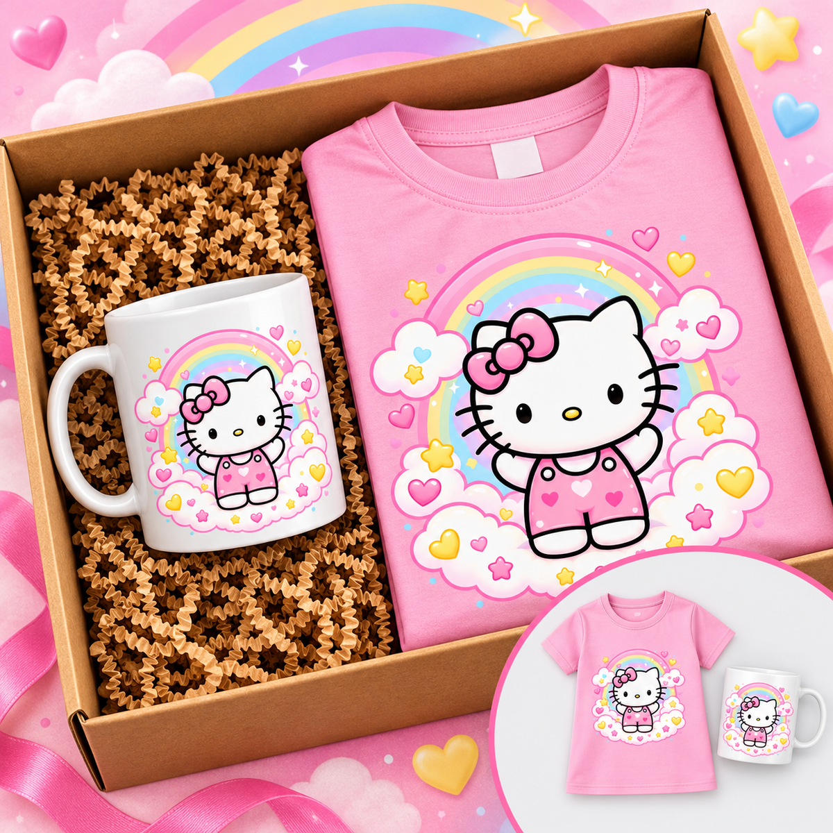 Tričko + hrnek 330ml Hello Kitty