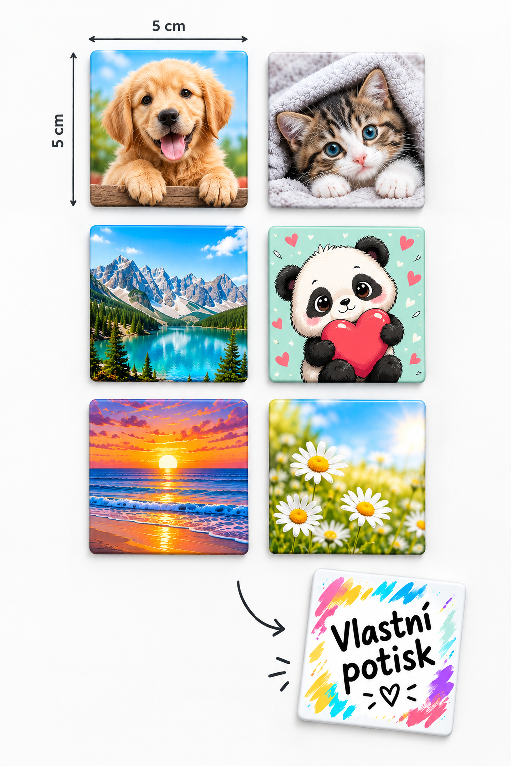 Sada magnetek s vlastním potiskem